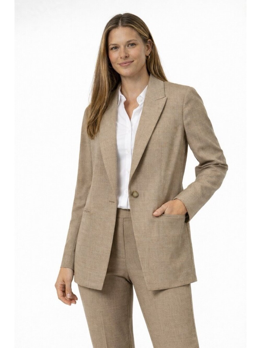 BANANA REPUBLIC jacket blazer relaxed slim lightweight beige 0 office siren